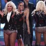 Christina Aguilera mặc quần siêu ngắn lên sân khấu