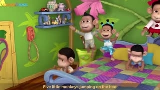 Five Litte Monkeys Jumping On The Bed